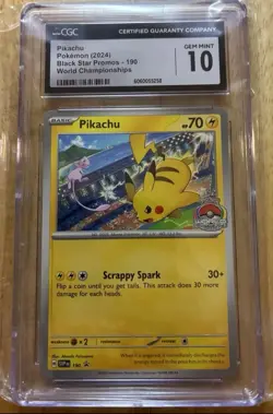 Pikachu 190 Black Star Promo Card - Scarlet & Violet Pokemon CGC 10 Gem Mint 🔥 - Image 1