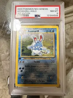 2000 Pokemon Neo Genesis Azumarill Holo 1st Edition #2 - PSA 8 NM-MT - 131944506 - Image 1