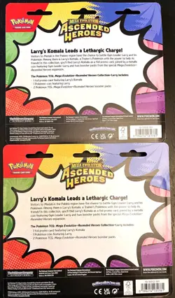LOT OF 2 Pokemon TCG Ascended Heroes 2-Pack Blister Larry’s Komala Foil Promo - Image 2