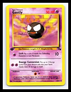 💥 GASTLY 1st Edition Stamp Pokemon TCG 1999 Fossil Set Non Holo Vintage # 33/62 - Image 1
