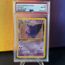 Pokemon Gengar TCG 20/62 1st Edition Non-Holo PSA 8 NM-MT - Image 1