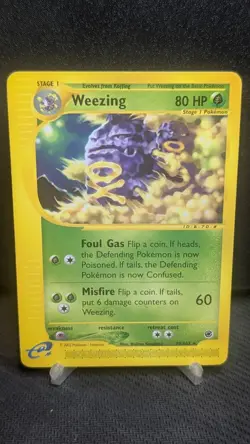 Pokemon TCG Weezing 70/165 Expedition Regular Rare Unlimited Grass LP - Image 1