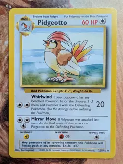 Pokemon Nintendo GAMEFREAK Wizards 1999 Base Set Unlimited Pidgeotto 22/102 MP - Image 1