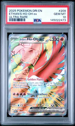2025 Pokemon Destined Rivals DRI En Ethan's Ho-Oh Ex Ultra Rare #209 PSA 10 Gem - Image 1