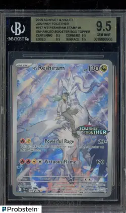 2025 Pokemon JTG EN Enhanced Booster Topper #167 N's Reshiram IR BGS 9.5 - Image 1