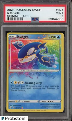2021 Pokemon SWSH Shining Fates #021 Kyogre PSA 9 MINT - Image 1