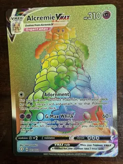 Alcremie VMAX 073/072 Shining Fates Rainbow Secret Rare Holo Pokemon TCG Card NM - Image 1