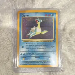 Pokemon Lapras 80 HP Fossil 10/62 Rare Holo Basic 1999 Wizards Card - Image 1