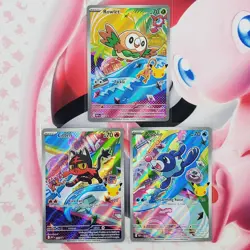 Rowlett 043 + Litten 044 + Popplio 045 - First Partner Pokemon Cards #L465 - Image 1
