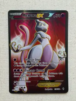 Pokemon Mewtwo-EX TCG Full Art Ultra Rare Holo Card Breakthrough 158/162 - Image 1