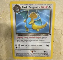 Pokemon Dark Dragonite TCG Card 22/82 Non-Holo, Wizards of the Coast 1999 - Image 1