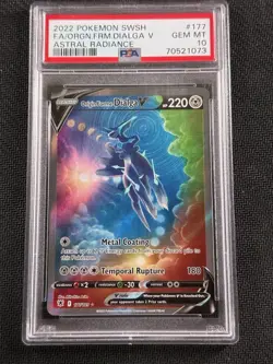 Origin Forme Dialga V PSA 10 Alternate Art 177/189 Astral Radiance Pokemon Card - Image 1