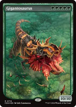 MTG Gigantosaurus (Full Art) [Foundations] Foil Near Mint Magic - Image 1