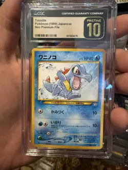 Pokemon Japanese Totodile Neo Premium File #158 CGC PRISTINE 10 - Image 1