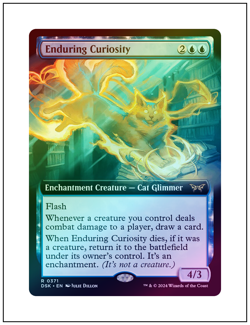 1x Enduring Curiosity, Extended Art Foil, Magic the Gathering MTG NM - Image 1