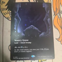 MTG Watery Grave *HD SWIRL* (Borderless) (Galaxy FOIL) Edge of Eternities (0381) - Image 1