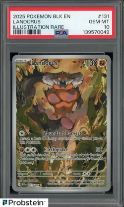 2025 Pokemon BLK EN Illustration Rare #131 Landorus PSA 10 GEM MINT - Image 1