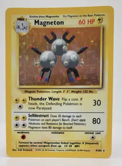 Magneton 9/102 Holo Base Set 1999 WOTC Pokemon Card – LP Vintage Rare Unlimited - Image 1
