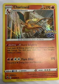 Charizard #010/078 (2022) - Pokemon Go - Holo Rare Stamped - NM Condition - Image 2