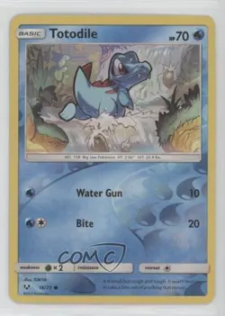 Totodile Reverse Foil Pokemon Sun & Moon Shining Legends #18 - Image 1