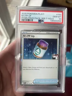 2025 POKEMON PLAY! POKEMON PRIZE PACK: SERIES 7 HOLO #153 N'S PP UP PSA 10 - Image 1