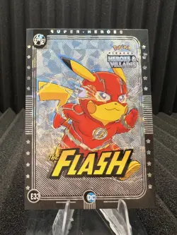 Flash (Pikachu) #E33 - Silver Holo -Heros & Villains Flash Edition Pokemon - Image 1