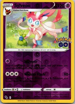 Sylveon 035/078 Holo Rare Pokemon GO Pokemon Reverse Holo Near Mint - Image 1