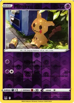 Pokemon TCG Mimikyu 080/196 Reverse Holo SWSH11: Lost Origin NM - Image 1