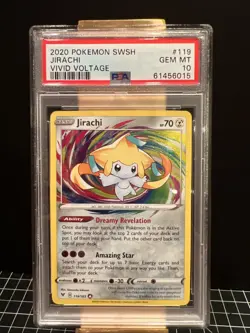 2020 Pokemon Vivid Voltage Jirachi Amazing Rare SWSH #119 PSA 10 Gem Mint - Image 1