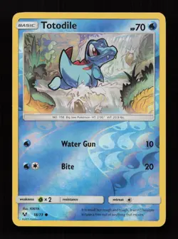 Totodile 18/73 Common Shining Legends Pokemon Reverse Holo Near Mint - Image 1