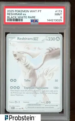 2025 Pokemon WHT Portuguese Black White Rare #173 Reshiram ex PSA 9 MINT - Image 1