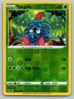 Tangela 004/159 Common Crown Zenith Pokemon Reverse Holo Near Mint - Image 1