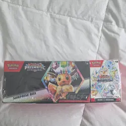 Pokemon Prismatic Evolutions Surprise Box Booster Bundle Eevee Vaporeon Espeon - Image 1