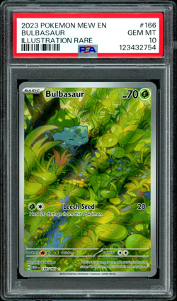 PSA 10 BULBASAUR # 166 2023 POKEMON MEW EN-151 ILLUSTRATION RARE - Image 1