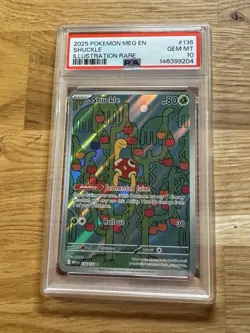 2025 POKEMON MEG EN-MEGA EVOLUTION ILLUSTRATION RARE #136 SHUCKLE PSA 10 - Image 1