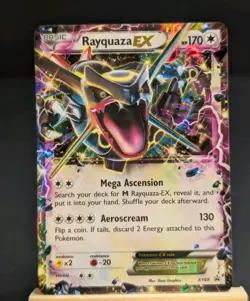 Pokemon TCG Rayquaza EX XY XY69 Holo Black Star Promo Shiny Ultra Rare LP/MP - Image 1