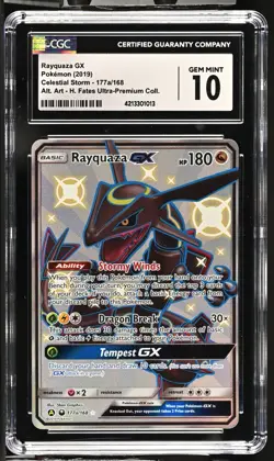 Rayquaza GX 177a/168 CGC 10 - 2019 Pokemon SM Promos Hidden Fates Premium Coll. - Image 1
