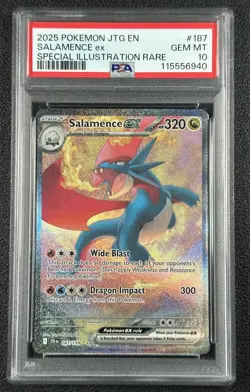 SALAMENCE EX PSA 10 2025 POKEMON JOURNEY TOGETHER #187/159 SIR GEM 6940 - Image 1