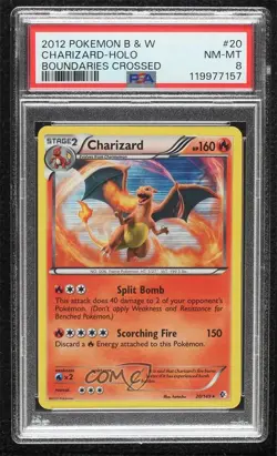 Charizard Holo Pokemon Black & White Boundaries Crossed PSA 8 - Image 1