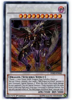 Yugioh! LP Hot Red Dragon Archfiend Bane - HSRD-EN042 - Secret Rare - 1st Editio - Image 1