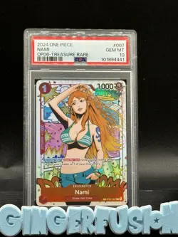 2024 ONE PIECE ST01 007 OP06 WINGS OF THE CAPTAIN NAMI TREASURE RARE PSA 10 - Image 1