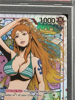 2024 ONE PIECE ST01 007 OP06 WINGS OF THE CAPTAIN NAMI TREASURE RARE PSA 10 - Image 4
