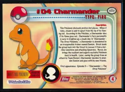 1999 Topps Pokemon TV Animation Edition Charmander #4 Red Topps Logo - Image 2