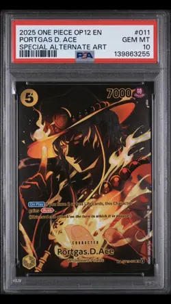 2025 ONE PIECE LEGACY OF THE MASTER SP ALT ART ST13-011 PORTGAS D. ACE PSA 10 - Image 1