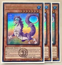 Yugioh! 3x Dragonmaid Nudyarl BLMM-EN057 Emblazoned Ultra Rare 1st Ed NM - Image 1