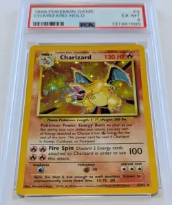 1999 Pokemon Charizard Holo PSA 6 Base Set Unlimited #4 WOTC EX-MT - Image 3