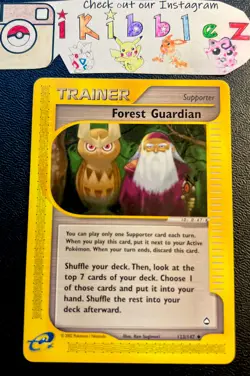 Forest Guardian 123/147 NM Vintage WoTC Aquapolis Noctowl Art Pokemon Card! - Image 1
