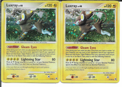 Pokemon Diamond & Pearl Luxray Holo Rare #7/130 2 Card Lot Played VG Condition - Image 1