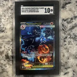 Pokemon TCG Mega Charizard X ex Me02 Phantasmal Flames SGC 10 Holo SAR 125/094 - Image 1