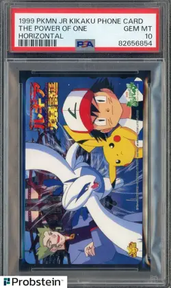 1999 Pokemon JR Kikaku Phone Card Horizontal The Power of One PSA 10 - Image 1
